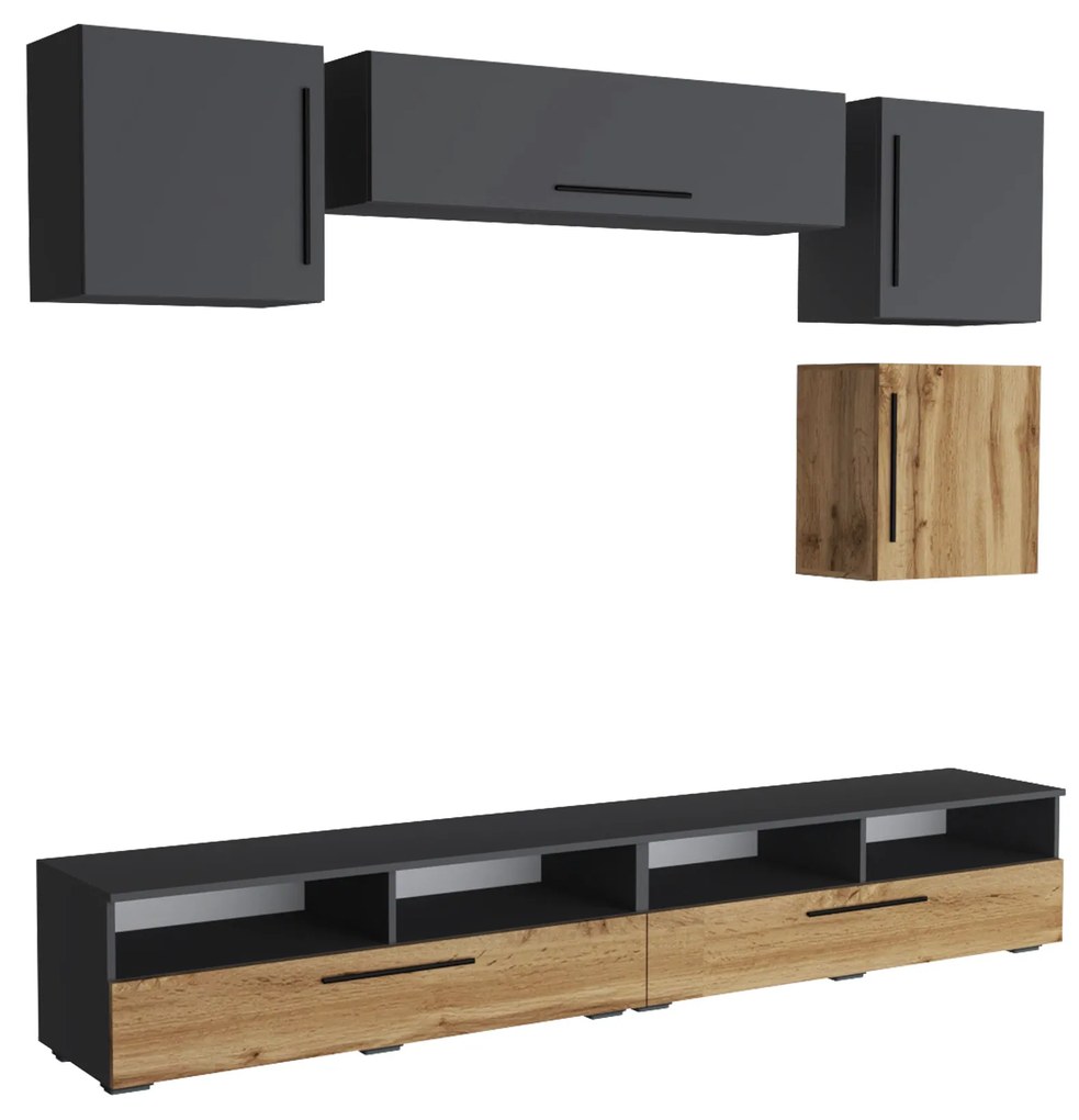 Living haaus Haga V17, Antracit/Stejar Wotan, L 240 cm