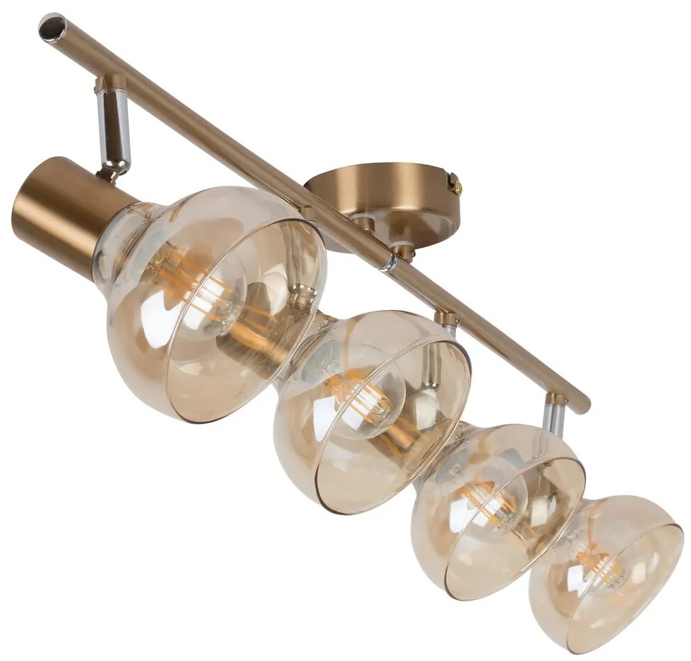 Lustra aplicata design modern Holly 4L auriu/amber