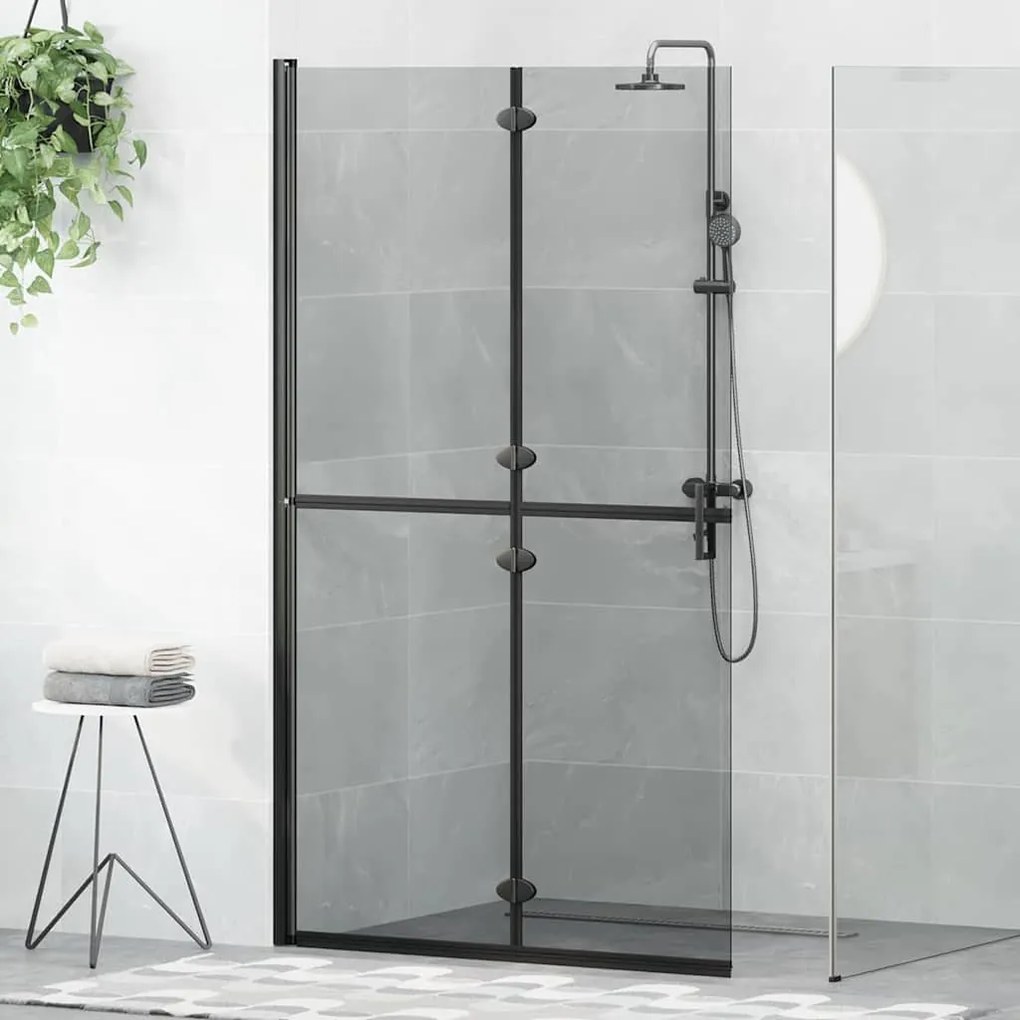 vidaXL Perete de duș Walk-In Negru 90 x 6.5 x 190 cm