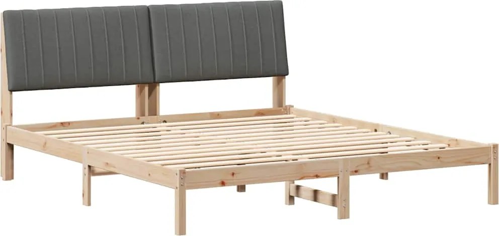 vidaXL Cadru de pat cu headboard Maro 180 x 200 cm Lemn de pin masiv