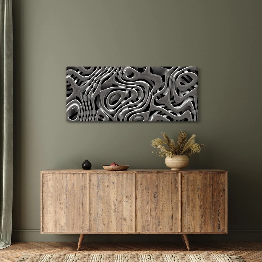 Tablou - Abstractizare metalică (120x50 cm)