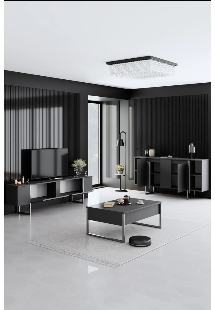 Mobilier living Luna set (antracit + Argintiu) . 1102304