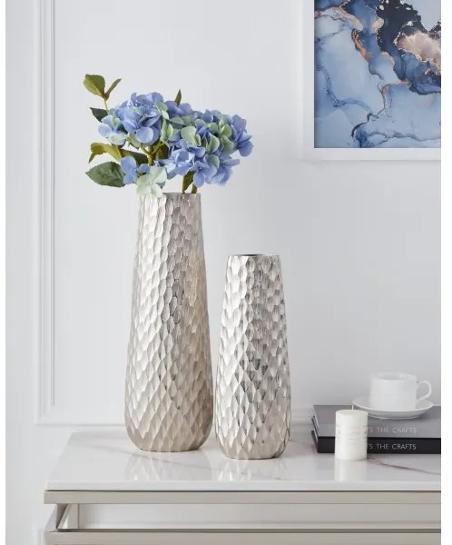 Vază metalică Eglo 421044 NILGAUT 40,5x14 cm argintiu