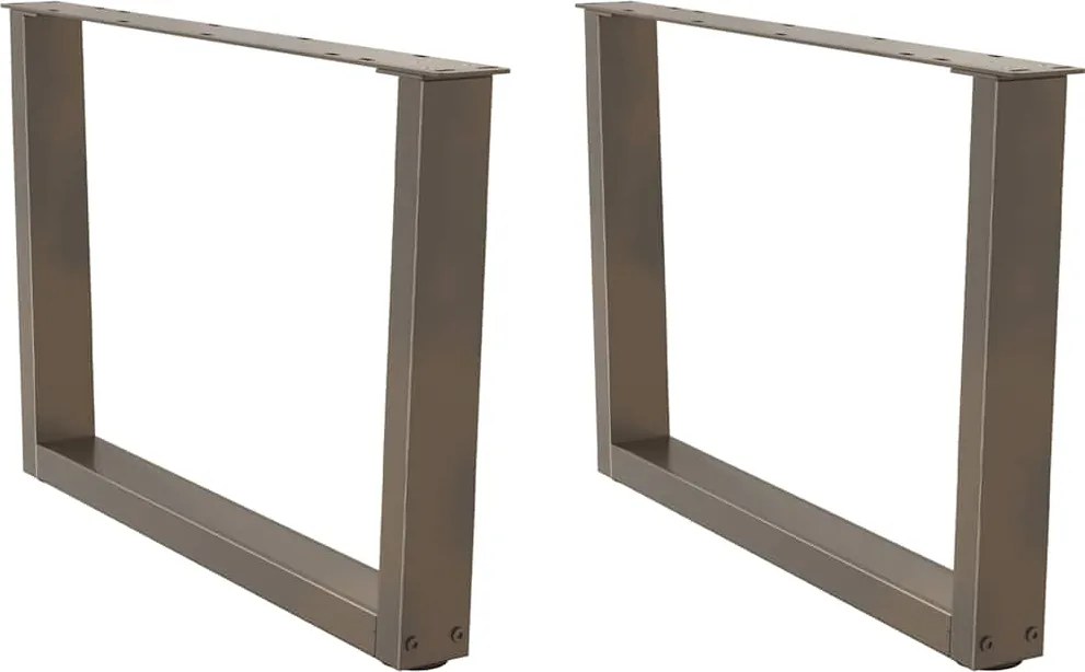 vidaXL Picioare pentru măsuță de cafea în formă de V, 2 buc., oțel natural, 70x(42-43,3) cm