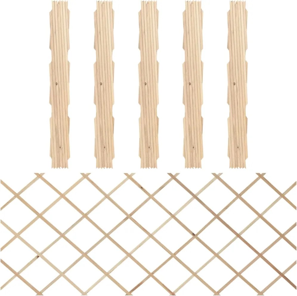vidaXL Garduri cu zăbrele, 5 buc., 180x80 m, lemn masiv de brad