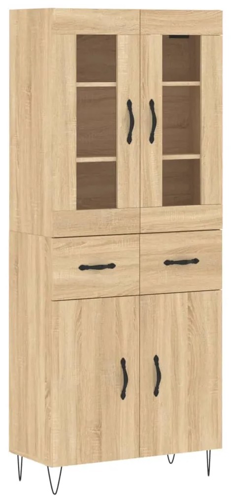 3198564 vidaXL Dulap înalt, stejar sonoma, 69,5x34x180 cm, lemn compozit