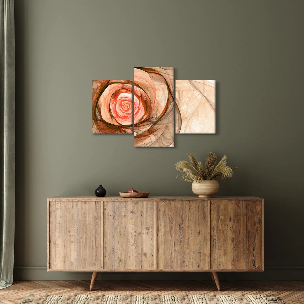 Tablou - Abstract trandafir roz cu fundal alb (90x60 cm)