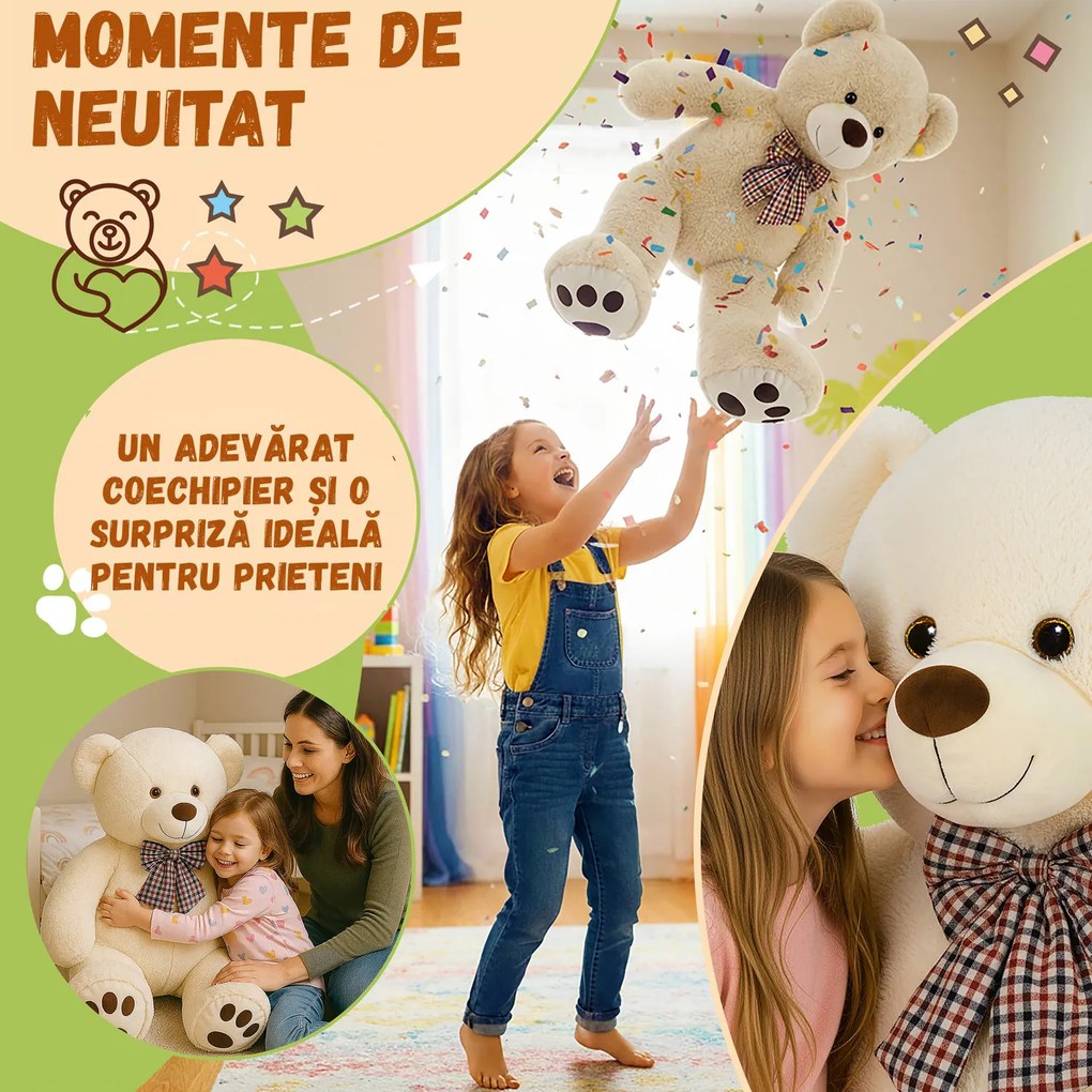 Urs mare de pluș BENY, 100cm, crem Monzana