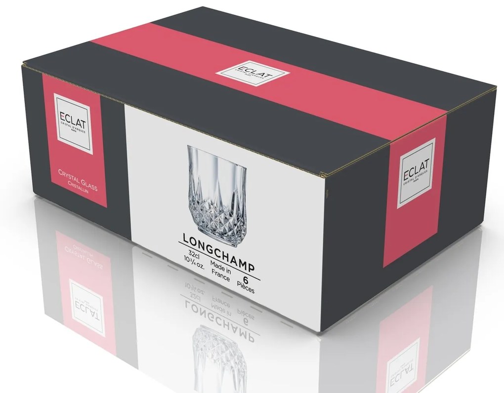 Set 6 pahare, Eclat Cristal D'Arques, Longchamp, 320 ml, sticla cristal