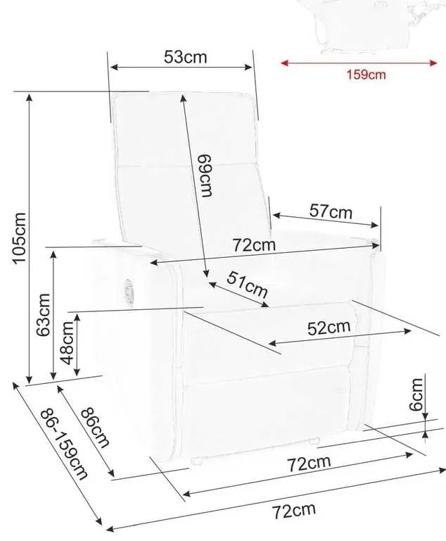 Scaun reclinabil Maxime Velvet, galben