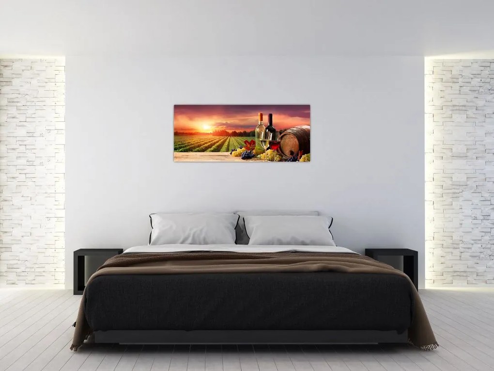 Tablou cu vie și vin (120x50 cm)