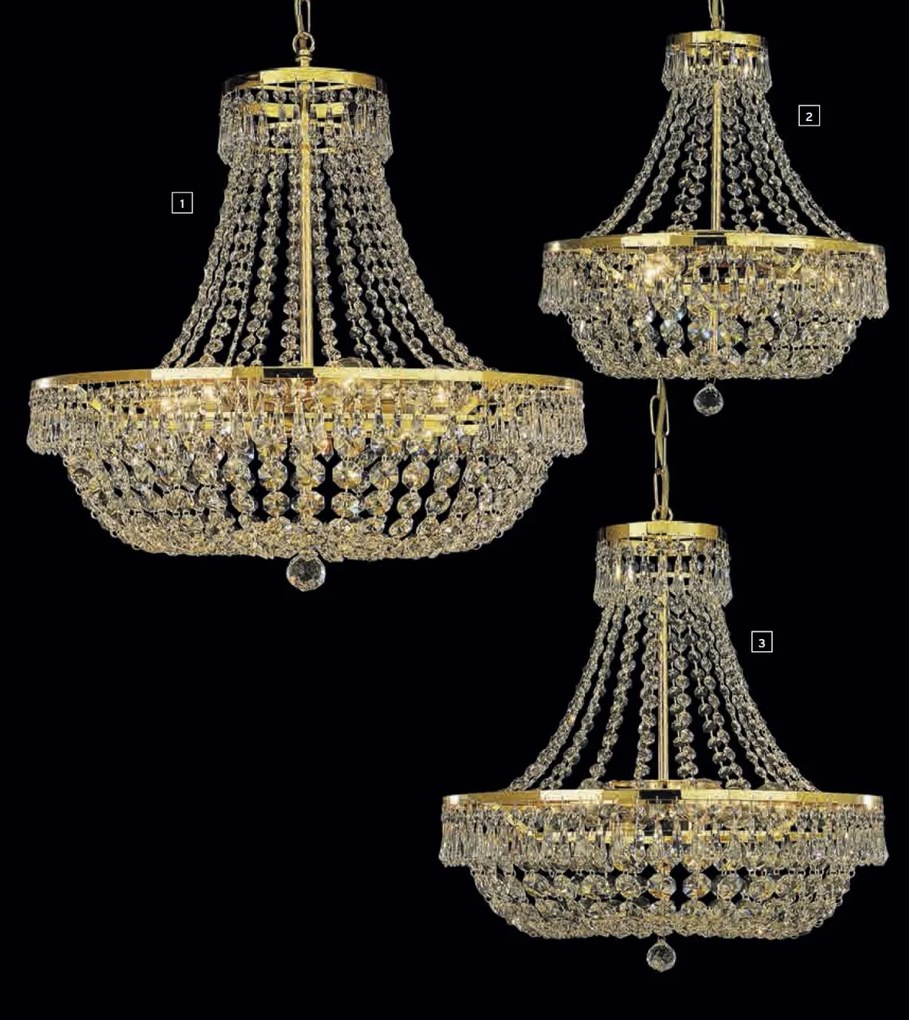 Lustra suspendata cristal Schöler design de lux Sheraton 55cm, 24K gold plated