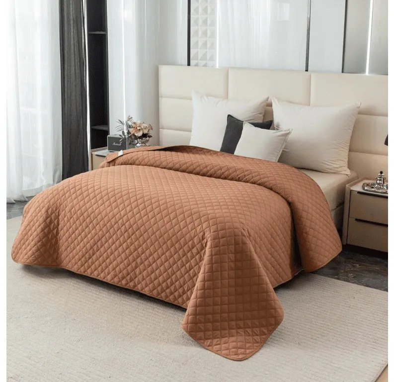 Cuvertura de pat cu model LANTA, maro Dimensiune: 220 x 240 cm