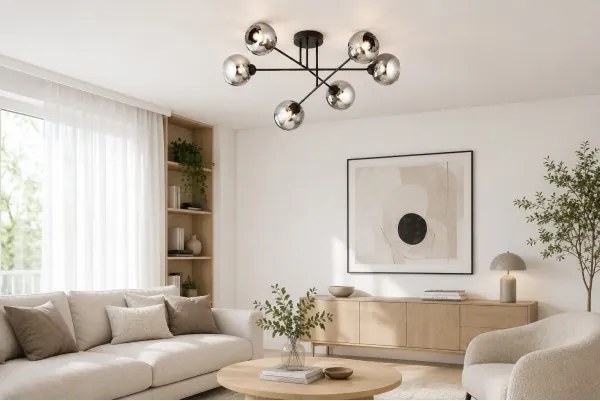 Brilagi - Lustru aplicat DIOR 6xE27/60W/230V negru/gri fumuriu