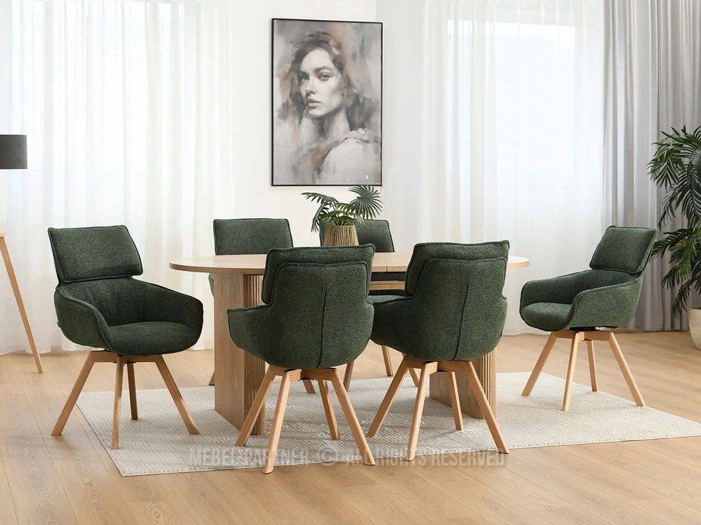 Scaun Doris (verde + stejar). Promo -16%. 1111034