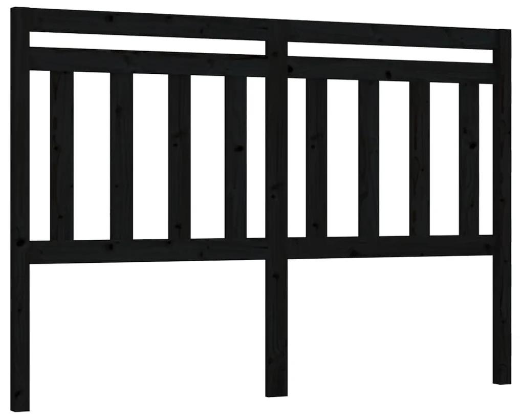 814098 vidaXL Tăblie de pat, negru, 146x4x100 cm, lemn masiv de pin