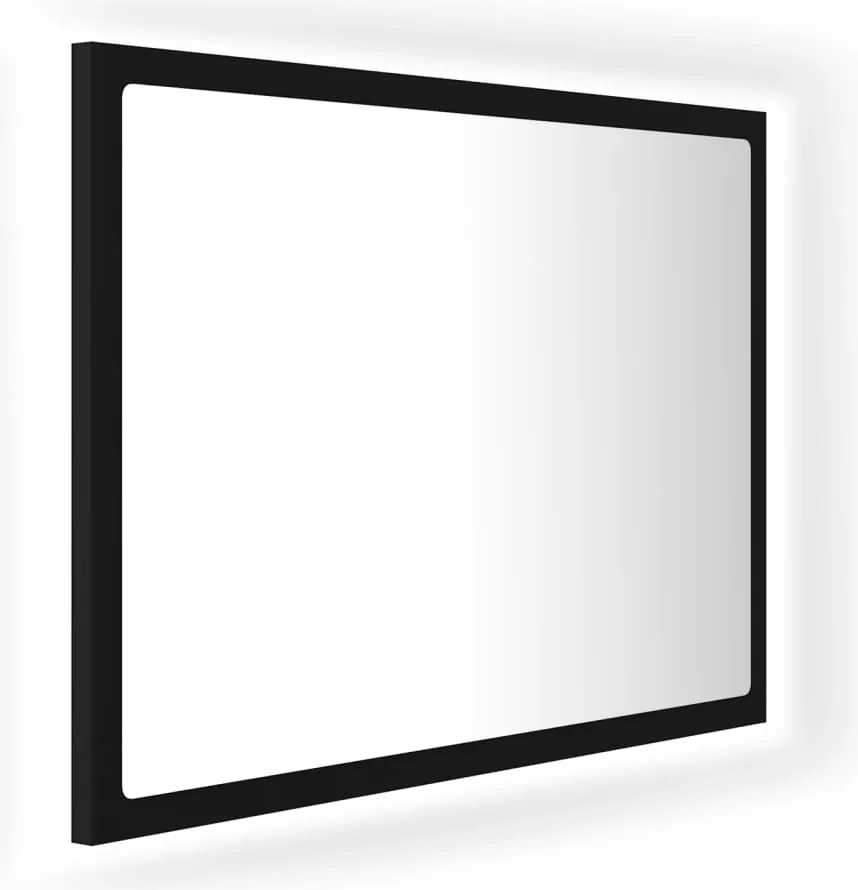 vidaXL Oglindă de baie cu LED, negru, 60x8,5x37 cm, acril