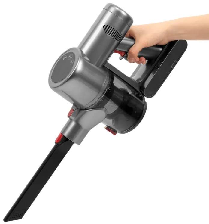 Aspirator vertical Oliver Voltz OV51001L, Manual, Li-ion 2500 mAh, 25.9 V, 3 Viteze, Filtru HEPA, 0.7 L, Sistem Ciclon, Gri