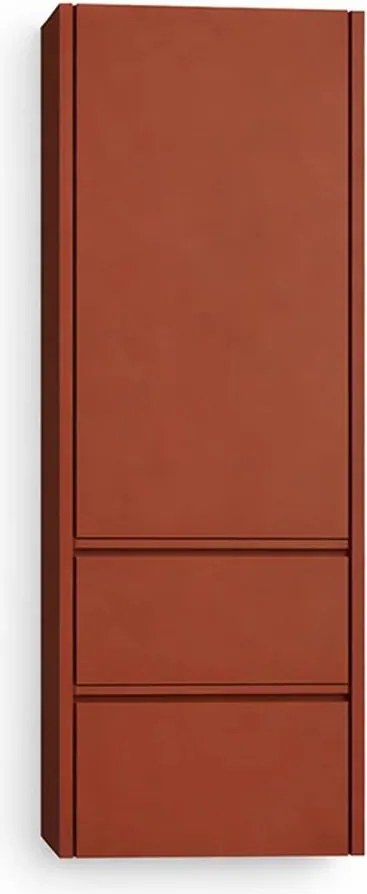 Dulap inalt suspendat KolpaSan Joy 1 usa si 2 sertare 45 cm finisaj ceramic red