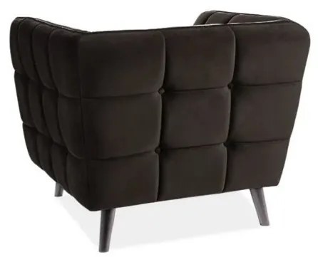Fotoliu de relaxare negru CASTELLO 1 VELVET