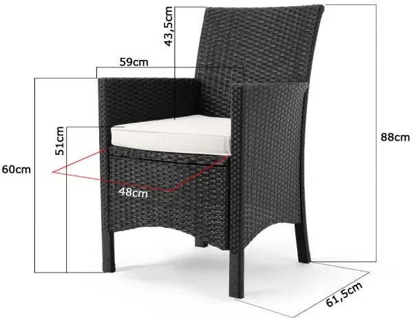 Deuba Set ratan de gradina Berlin 1+8 - negru/lemn