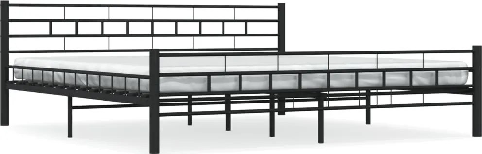 vidaXL Cadru de pat, negru, 200 x 200 cm, oțel