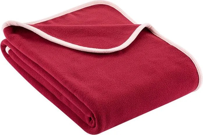 decoDoma Pătură fleece culoarea vinului