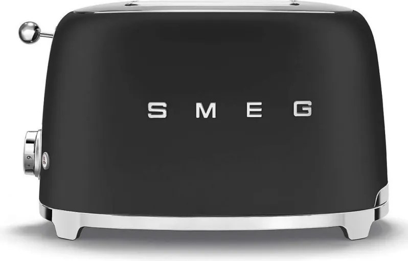 Prаjitor de pаine SMEG 50's Style TSF01BLMEU, 950 W, 2 felii, 6 trepte, Tava pentru firimituri, Cablu integrat, Otel inoxidabil, Negru mat
