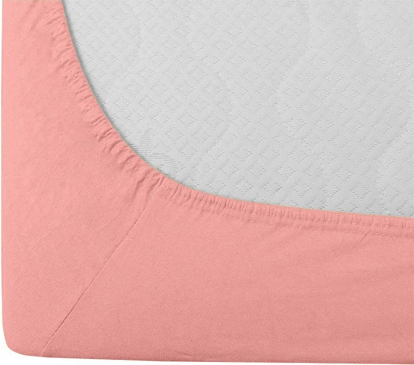 Cearsaf Jersey EXCLUSIVE cu elastic coral 180 x 200 cm