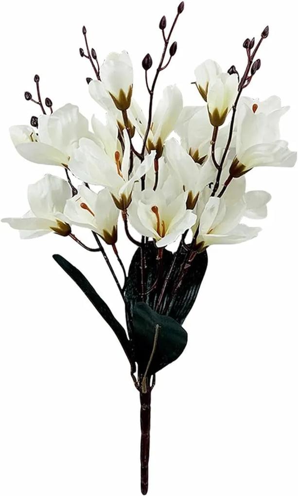 Magnolie alba artificiala, Demetra, 45cm