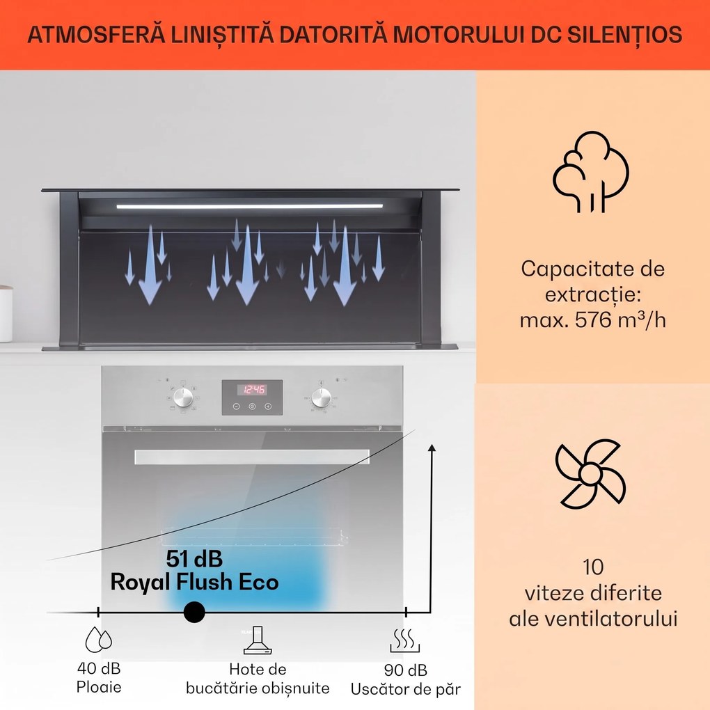 Klarstein Royal Flush Eco, hota, 90 cm, 714 m³/h, A+