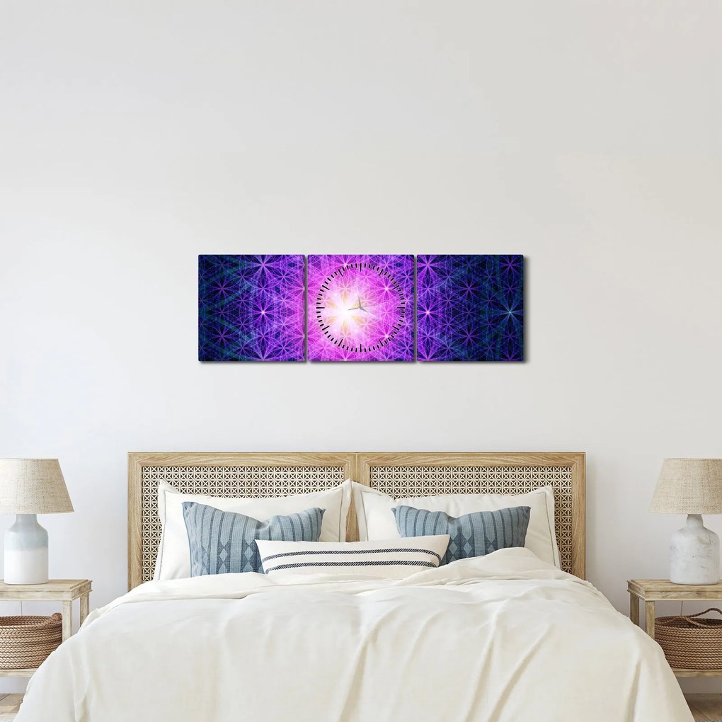Tablou abstract (cu ceas) (90x30 cm)