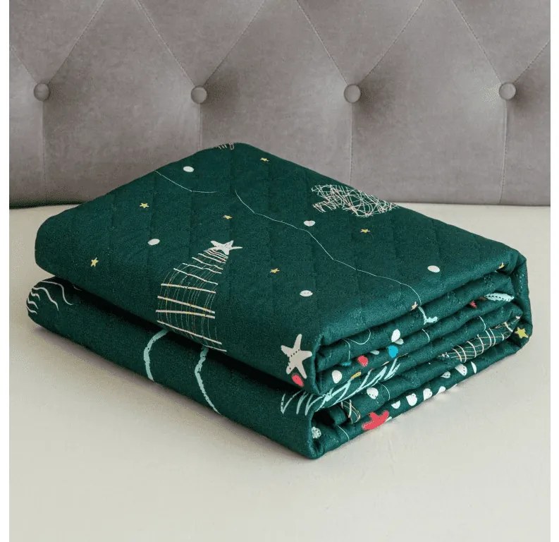 Cuvertura de pat cu model CHRISTMAS DRIFT, verde Dimensiune: 170 x 210 cm
