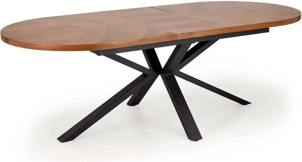 Masa extensibila JASON, nuc/negru, 180/300x100x74 cm