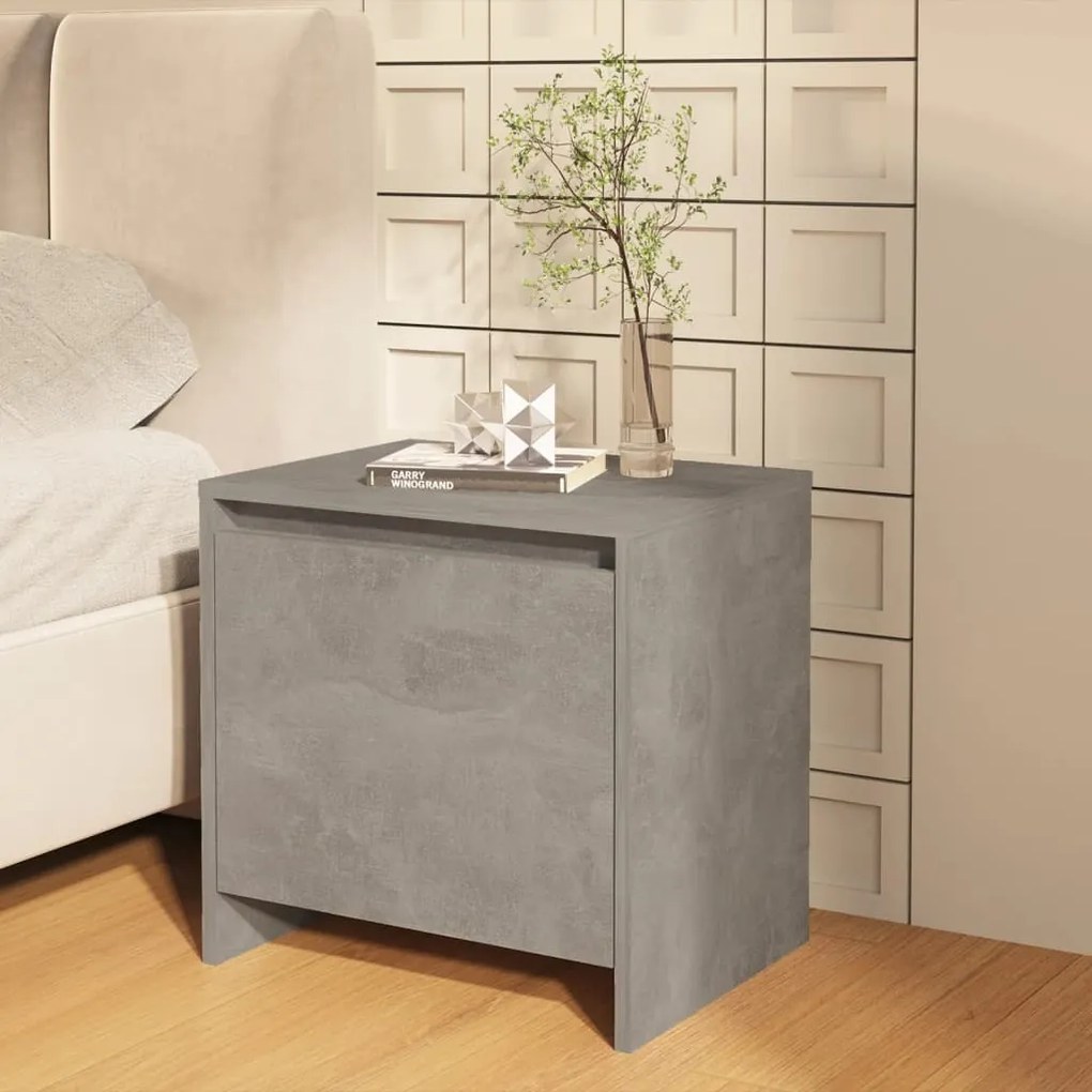 809871 vidaXL Noptieră, gri beton, 45x34x44,5 cm, lemn prelucrat