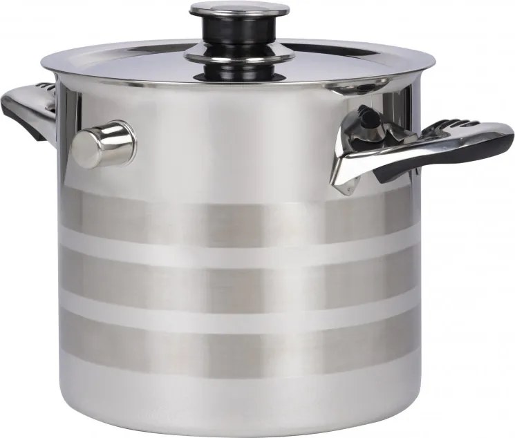 La mâna a doua: Oala pentru fiert lapteRosberg R51425B5, 5 L, Pereti dubli, Inductie, Fluier, Inox