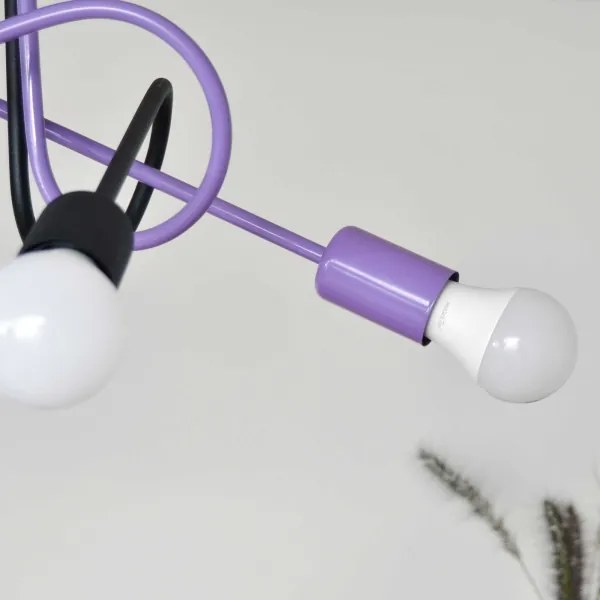 Lustră aplicată OXFORD 4xE27/15W/230V negru/mov