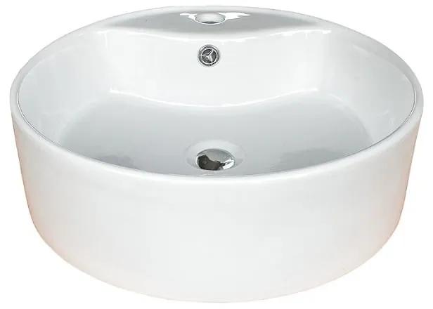 Lavoar baie pe blat rotund cu preaplin Fluminia, Ibiza Grande New 465x465x155 mm, Alb