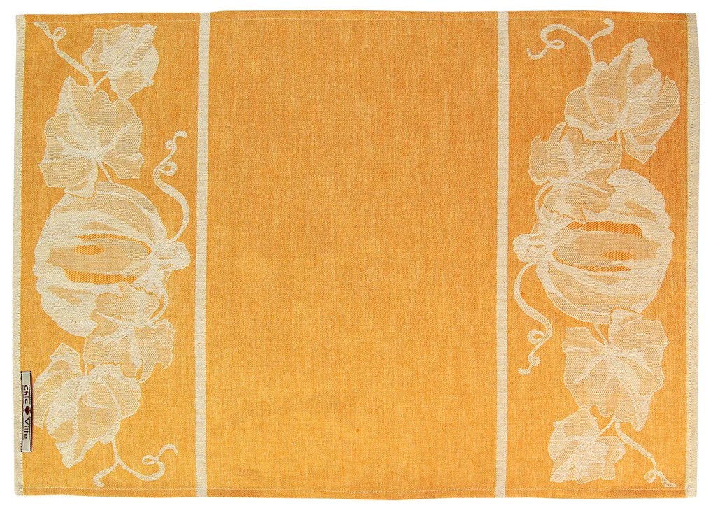 Napron din bumbac si in portocaliu cu dovleac 70x50 cm