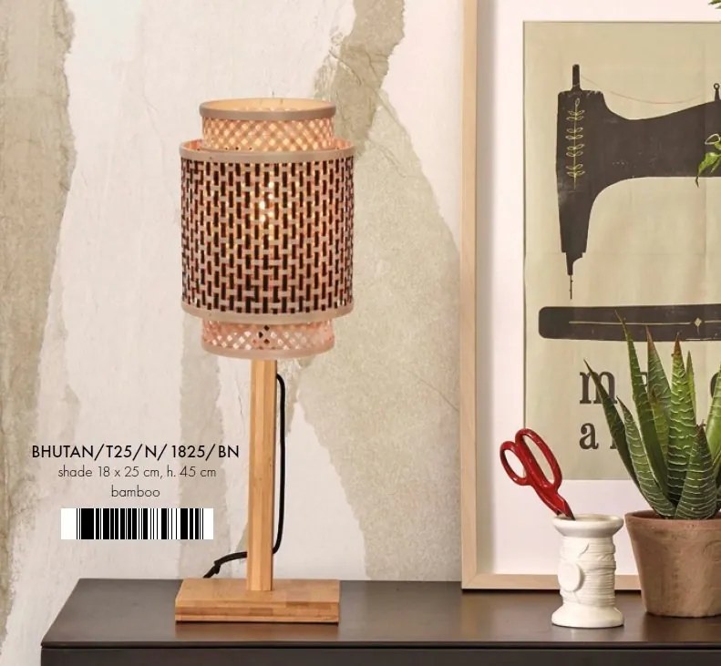 Veioza / Lampa eco din bambus Bhutan nat/tube 1825 bl/nat