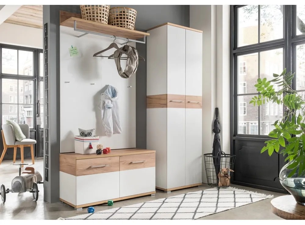 Panou de agățat diverse alb/în culoare naturală cu aspect de lemn de stejar Topix – Germania