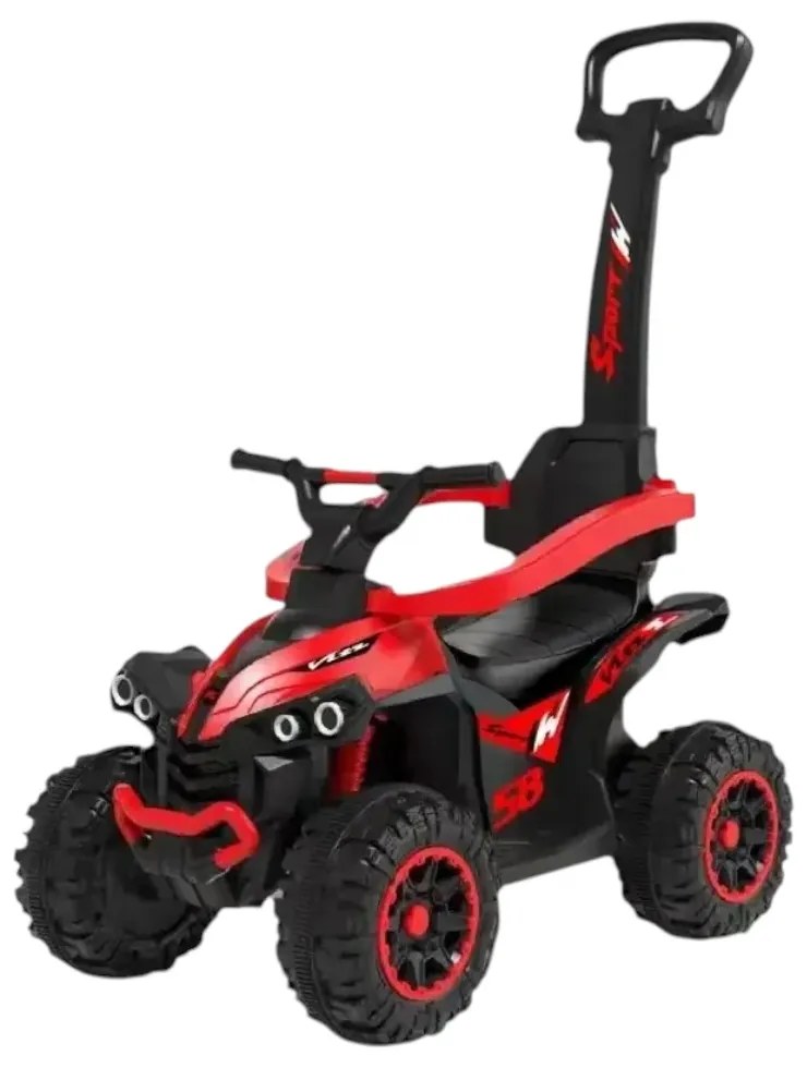 ATV pentru copii si bebe NOVOKIDS™ Little Beast, Cu melodii si lumini, Maner de impins pentru parinti detasabil, Functie trotineta fara pedale,