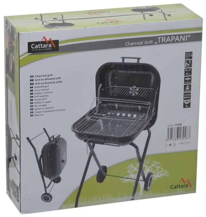 Grătar dreptunghiular cu cărbuni TRAPANI, 46 cm