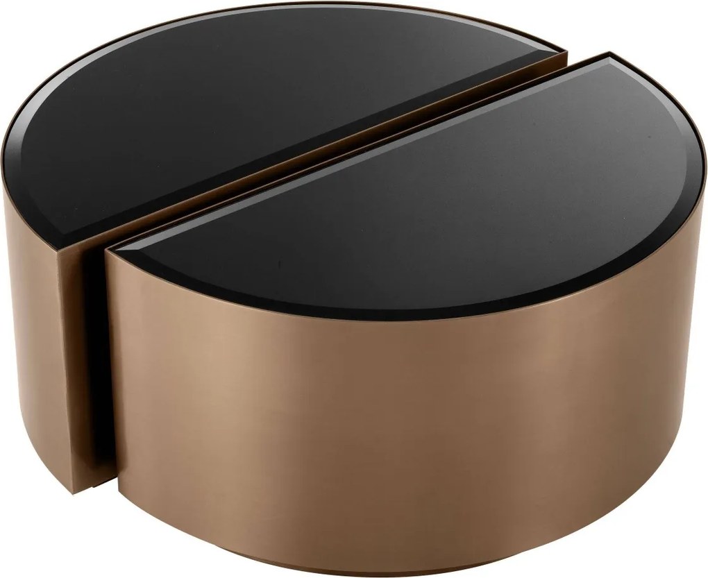 Set 2 masute laterale design elegant LUX Astra, cupru-negru 113933 HZ