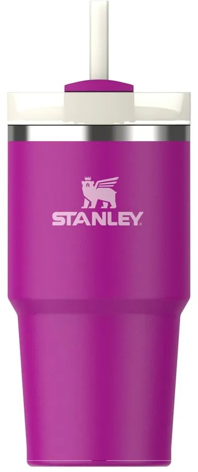 Termos roz cu pai din oțel inoxidabil 600 ml Quencher H2.0 FlowState Tumbler Violet Blossom – Stanley