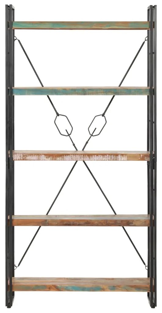 286584 vidaXL Bibliotecă cu 5 rafturi, 90 x 30 x 180 cm, lemn masiv reciclat