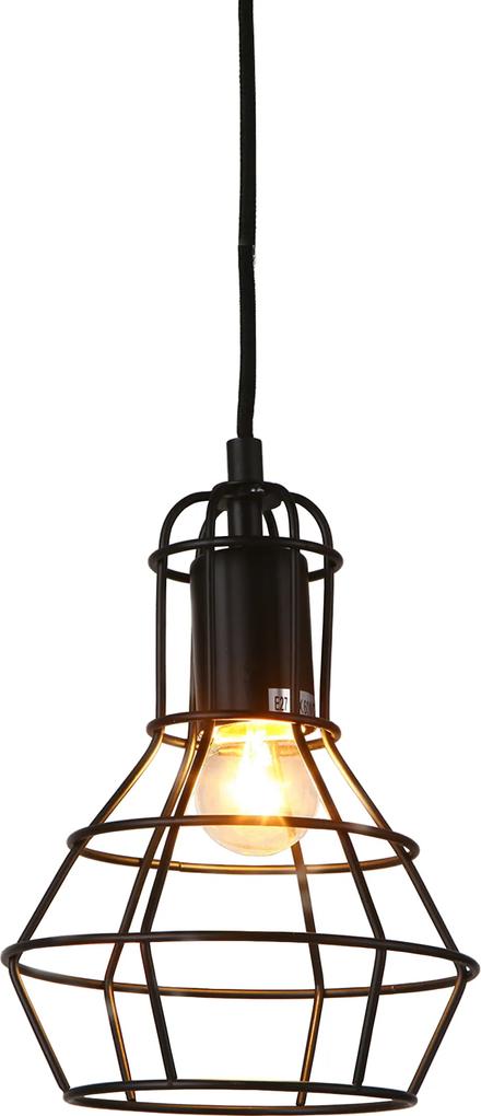 [lux.pro]® Lampa suspendata design decorativ – lampa plafon - Varsovia, 23 x 17 cm, negru (1 x E27)