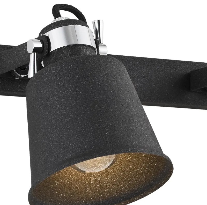 Aplica metalica reglabila stil industial KONGO 2L negru