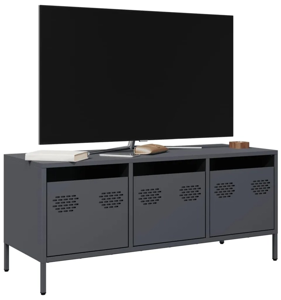 851228 vidaXL Dulap TV, antracit, 101,5x39x43,5 cm, oțel laminat la rece