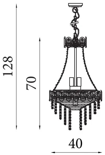 Searchlight 1611-6SB - Candelabru LOUIS PHILLIPE suspendat pe lanț 6xE14/60W/230V